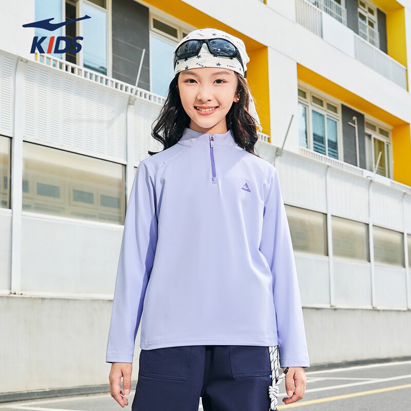 鸿星尔克女童长袖T恤抓绒