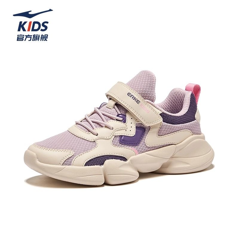 鸿星尔克女童运动鞋儿童跑鞋2025新款跑步鞋大童网面休闲鞋子秋冬