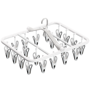 多夹子晾衣架无痕可折叠晒袜子神器家用阳台晾晒架凉内衣内裤专用