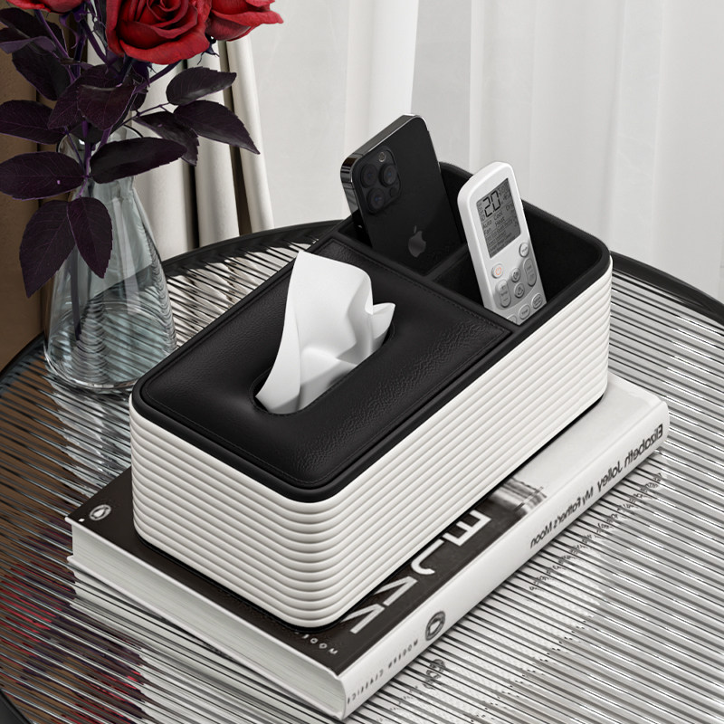 坤福纸巾盒客厅家用高档轻奢风创意弹簧托茶几遥控器收纳盒抽纸盒