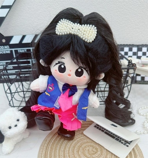 制服jk裙 棉花娃娃20cm厘米娃衣明星公仔正常体胖胖体遐想游戏变装