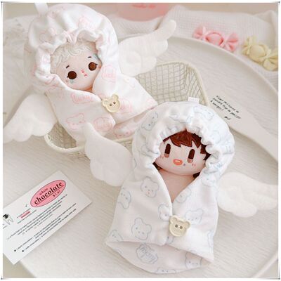一二三代labubu娃衣17cm拉布布坐坐派对装扮睡袋襁褓睡囊天使床品