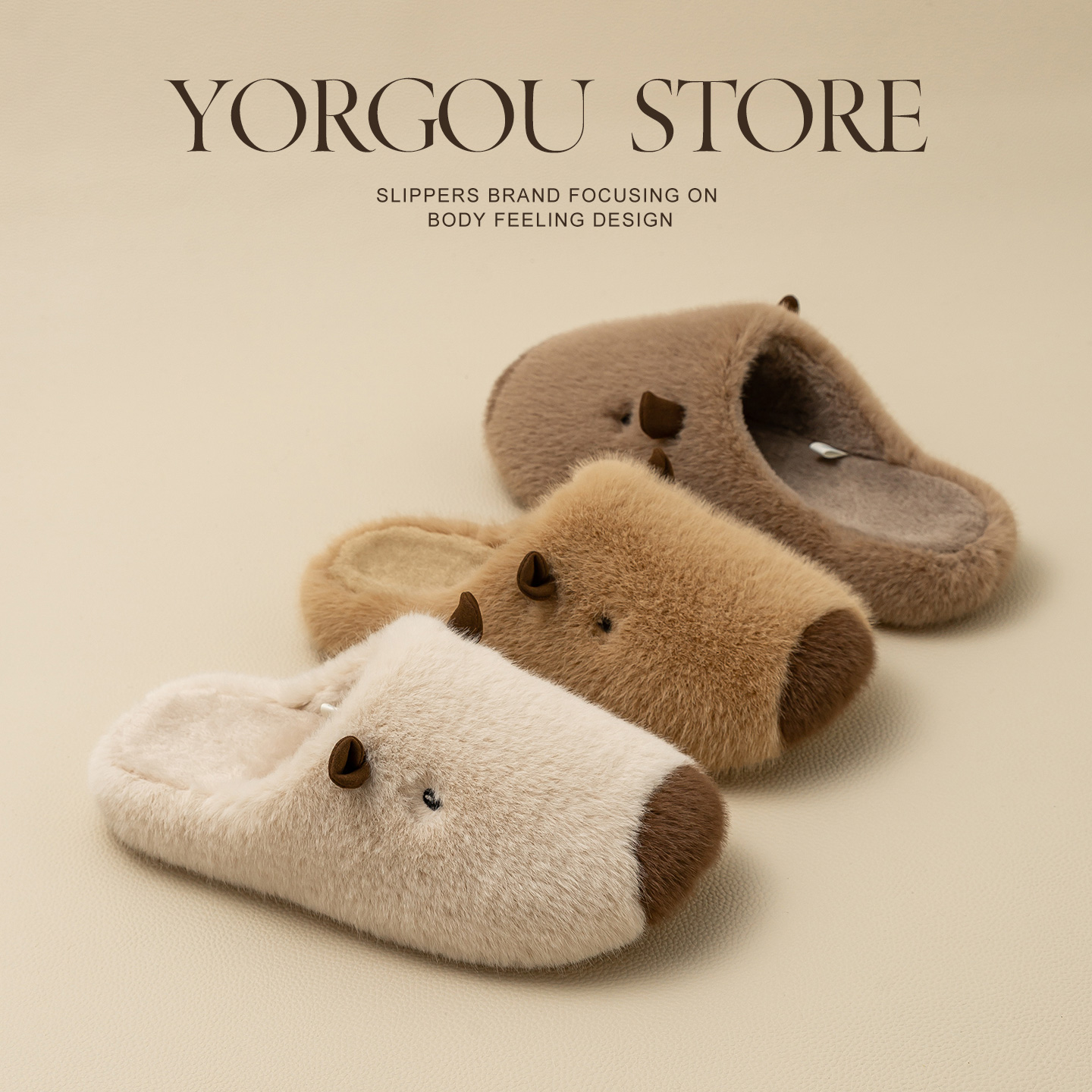 远港卡皮巴拉棉拖鞋女秋冬季新款