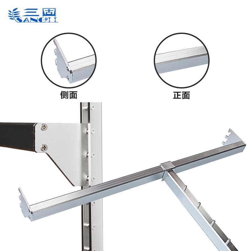 服装店专卖店上墙衣架货架不锈钢方管正挂侧挂A柱梯柱内衣展示架
