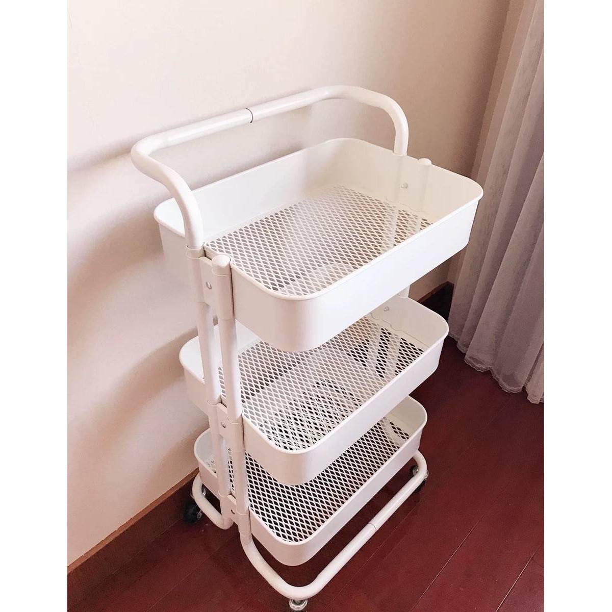 三层幼儿园晨检推车可移动带轮医用小手推车美容院理发店置物车架