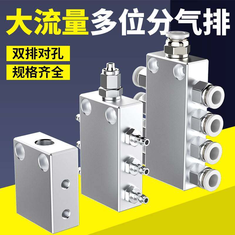 多管路分气排气动分气块气排分流器空气气路分配器气体分流排铝小