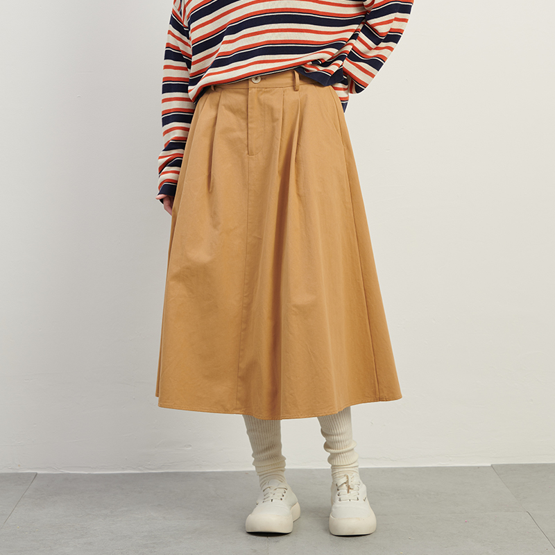 UGIZ韩版纯色A字半身裙