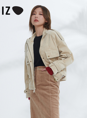 UGIZ2021冬季新品韩版女装休闲潮流时尚灯芯绒夹克外套女UDUE911