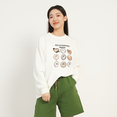 UGIZ商场同款 创意图案圆领百搭打底T恤UATH121 女装 24年春新品 韩版