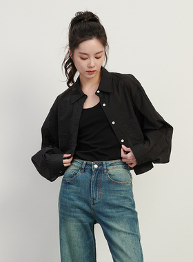 UGIZ2024年秋季新品商场同款韩版短款翻领衬衫外套女UCSH818