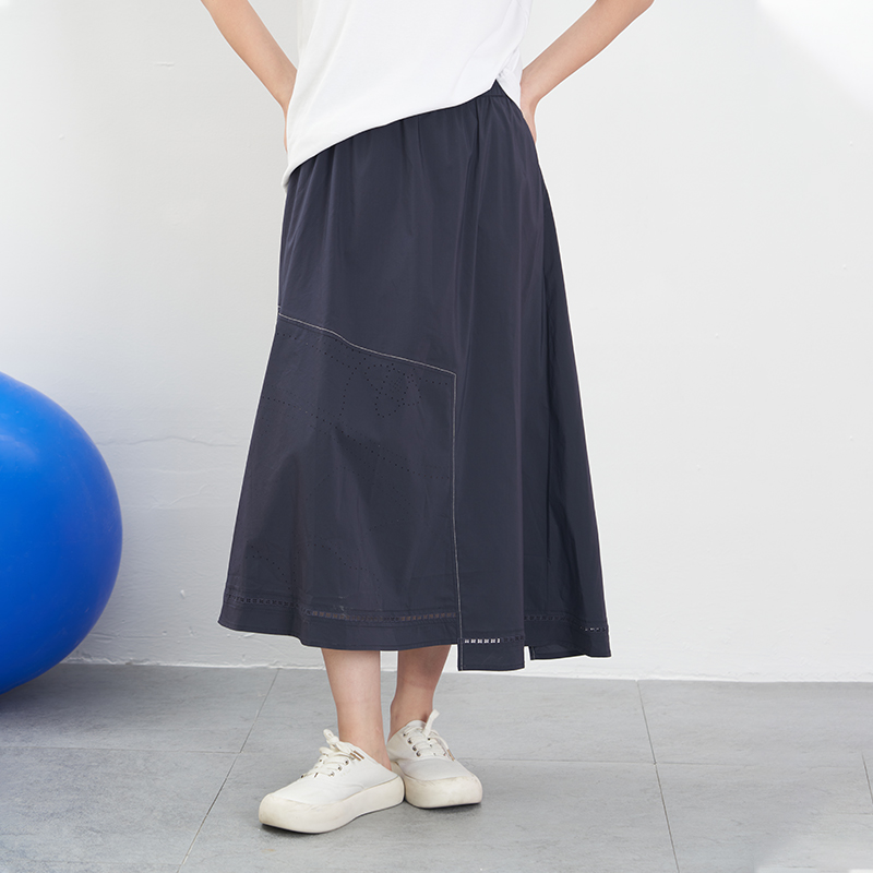 韩版不规则镂空A字半身裙
