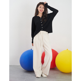 纯色针织开衫 UGIZ春季 休闲小V领开衫 韩版 女UADK502 商品商场同款