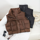 UGIZ2024年冬季 宽松羽绒背心马甲女UDEH886 立领休闲短款 新品 韩版