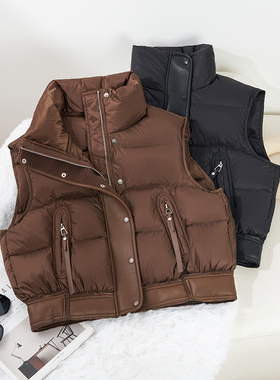 UGIZ2024年冬季新品韩版立领休闲短款宽松羽绒背心马甲女UDEH886