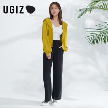 UGIZ商场同款2022秋季新品韩版女装纯色针织连帽开衫女UCDF502