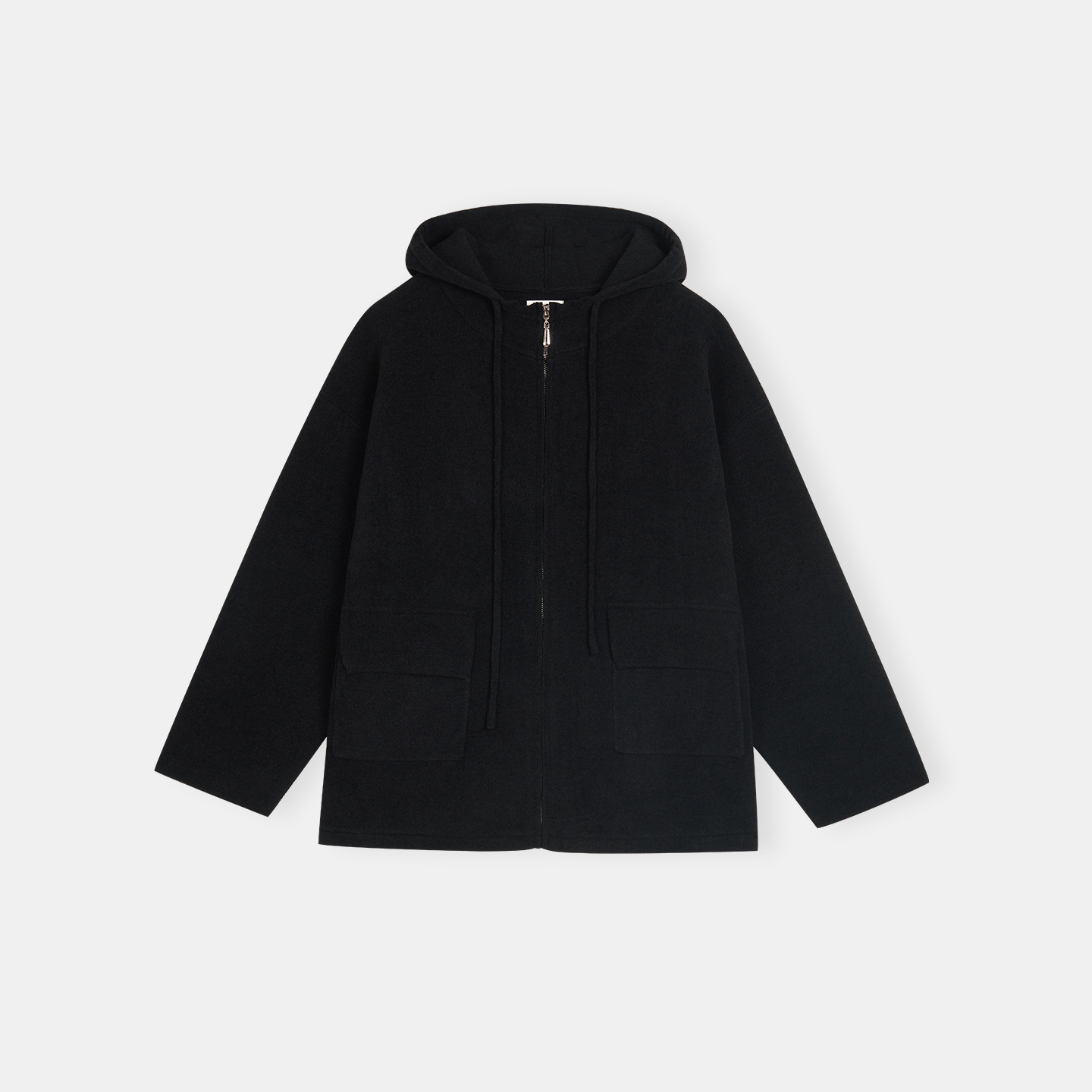 韩版休闲连帽针织拉链外套