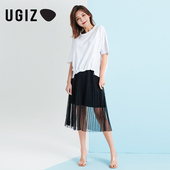 UGIZ夏季 网纱仙女裙甜美梦幻中长半身裙女UBKD912 女装 新款 韩版