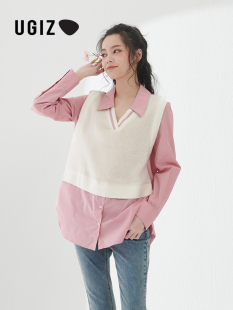 2022秋季 休闲假两件背心衬衫 新品 女装 女UCSF520 韩版 UGIZ商场同款