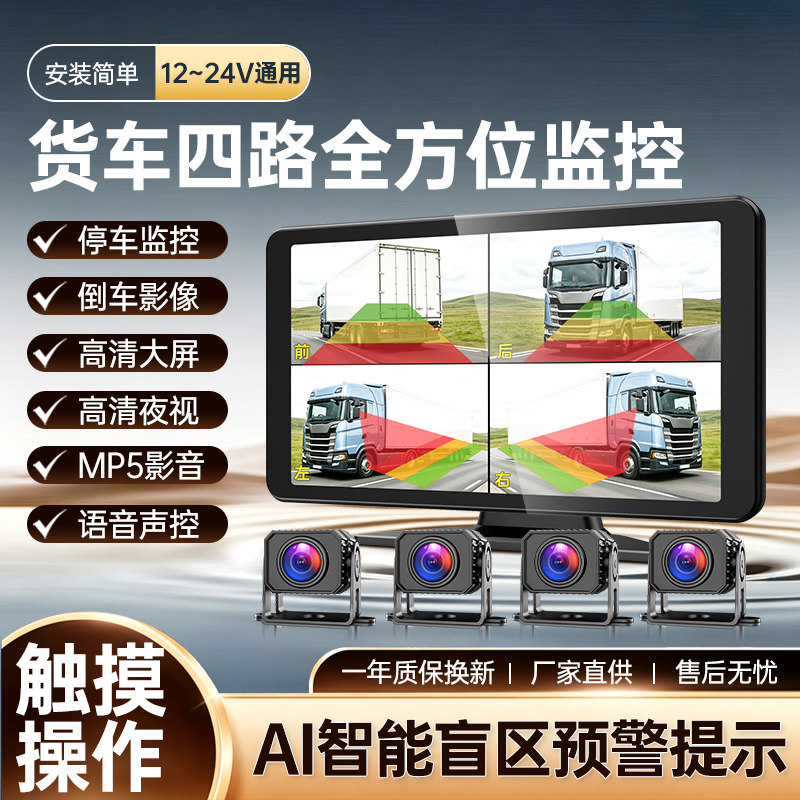 360°全景四路AI预警车载摄像头