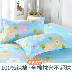 100%纯棉活性印花枕套大号48x74cm全棉枕芯套学生成人枕头套亲肤