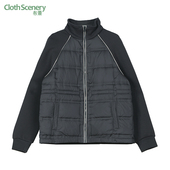 布景羽绒服女短款 外套1240 简约休闲立领白鸭绒厚款 2025年冬季 新品