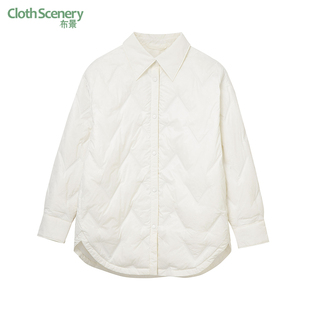 简约通勤polo领翻领外套1203 新品 布景羽绒服女轻薄短款 冬季