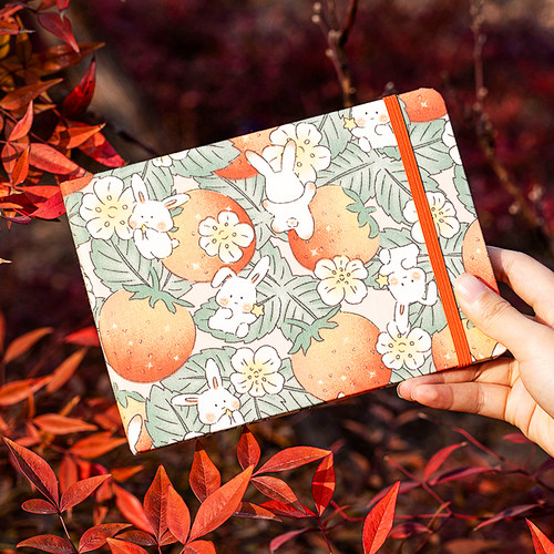 飞乐鸟32k布艺水彩手账本48k细纹300g中粗纹理随身便携旅行掌心手工手帐绘画本美术生专用可拆卸水彩画画本子