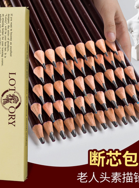 老人头素描铅笔美术速写素描专业速写绘画铅笔写生绘画特浓铅笔初学者素描铅笔炭笔2B6B8B14B美术生专用软碳