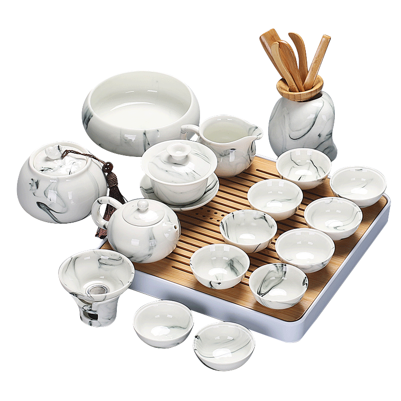 簡約德化手工泡茶器家用茶藝中國白瓷茶杯壺蓋碗整套功夫茶具套裝
