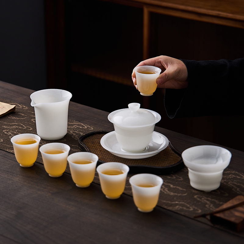 冰种璞玉瓷功夫茶具套装