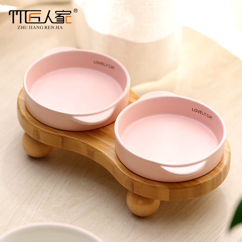 竹匠人家增高防打翻猫碗架