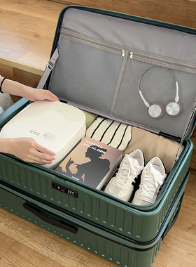 PC侧开盖行李箱扩展大容量前开24寸新款拉杆箱28密码旅行箱男女