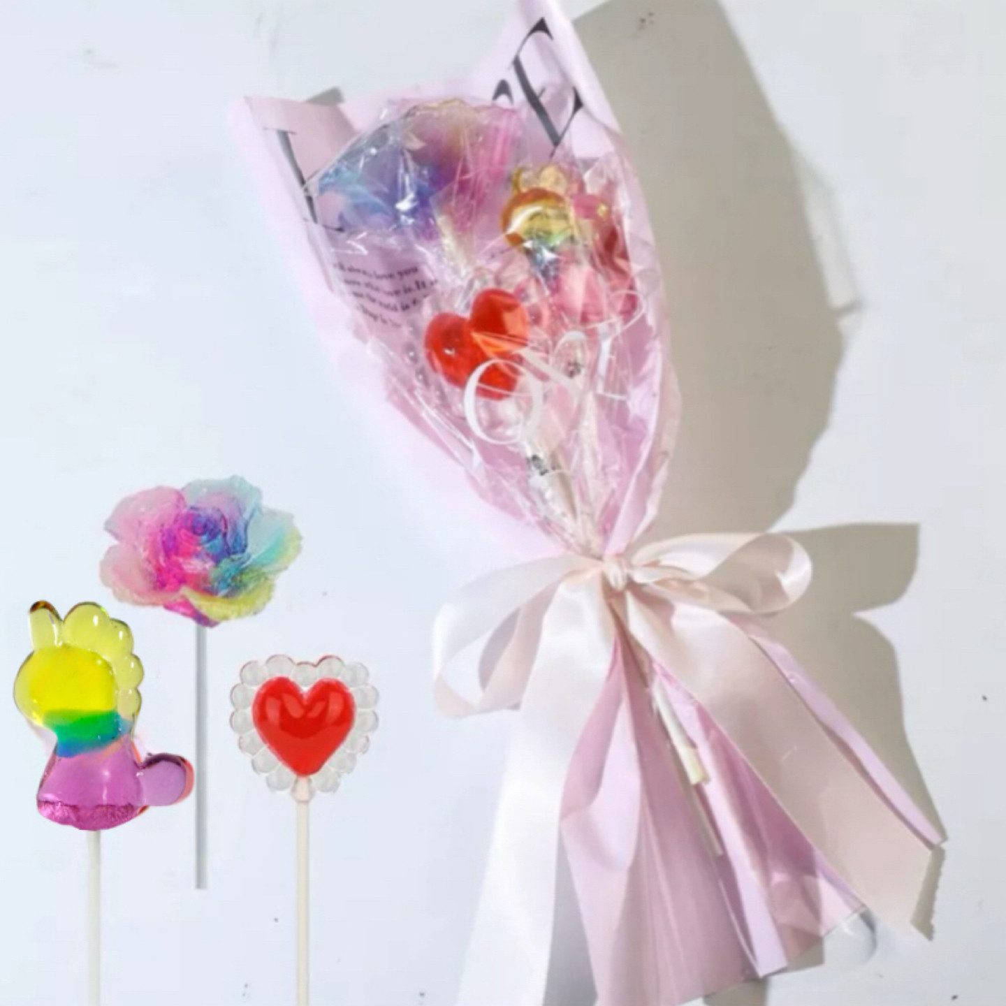 candylab手工创意水果味棒棒硬糖玫瑰花束生日结婚喜宴礼品高颜值