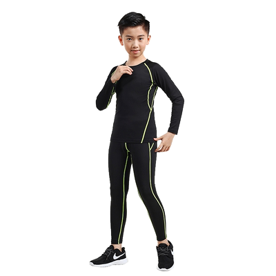 儿童跑步打底长袖足球运动服套装