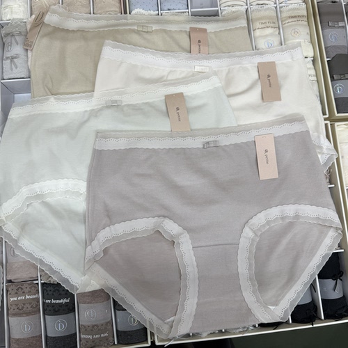 petite小兰裙法式蕾丝边秋冬季磨毛温暖柔软棉裆内裤女士三角内裤
