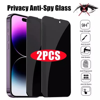 2PCS Privacy Screen Protector for IPhone 16 15 14 11 12 13 Pro Max XS MAX XR X 78plus Anti-spy Glass