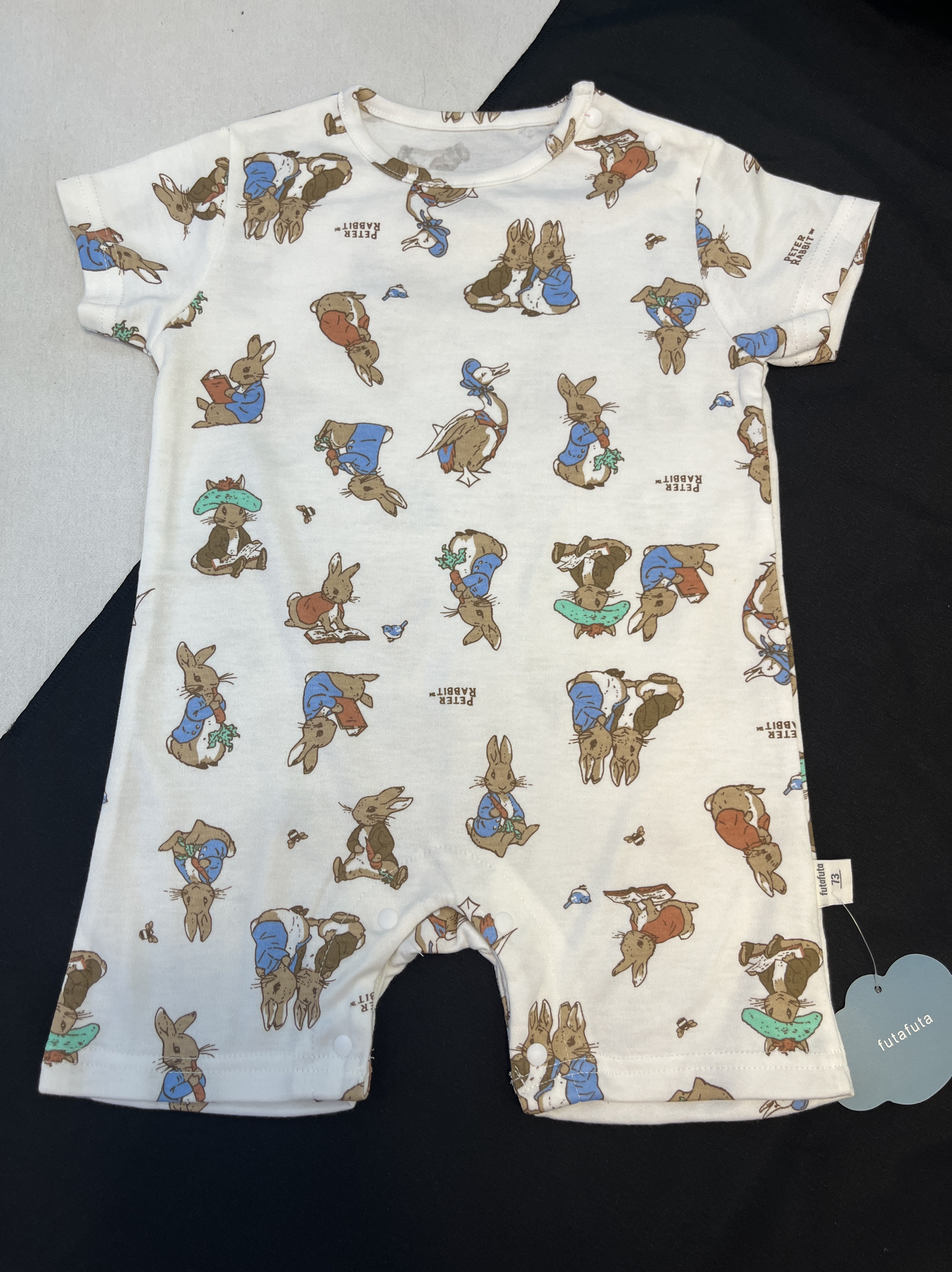 0-3皮特*兔短爬73-80-90-100码出口日本外贸短袖连体爬服夏现货