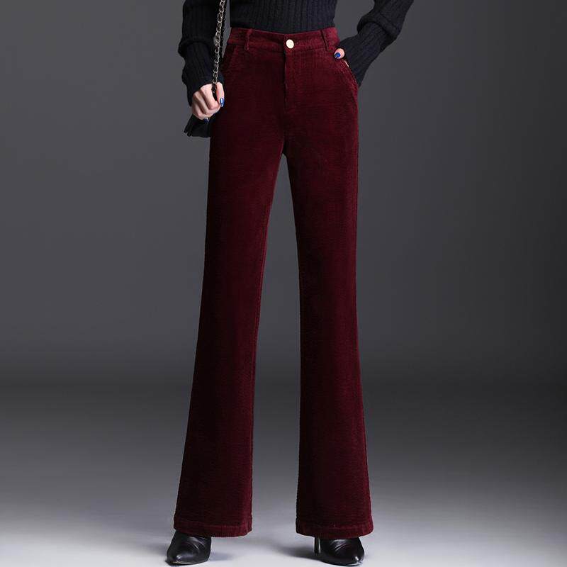 高腰显瘦灯芯绒新款喇叭休闲裤