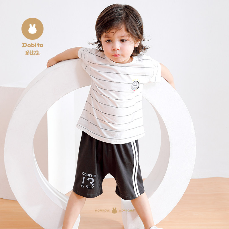 多比兔宝宝夏装足球短袖套装2022新款夏季男童两件套薄款婴儿衣服,童装/婴儿装/亲子装,套装,淘宝优惠券,粉丝福利购,淘宝优惠卷