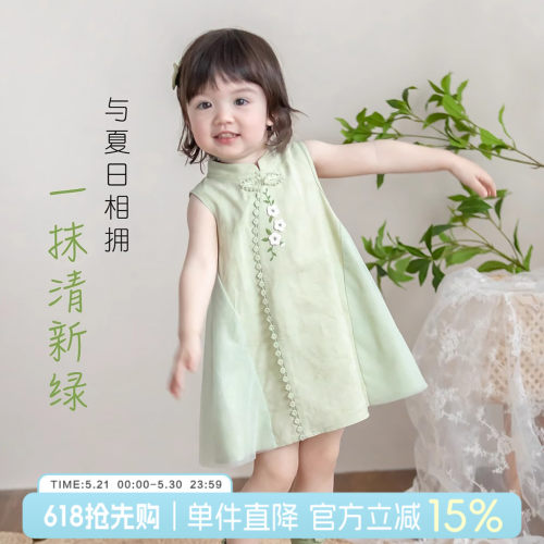 女宝宝新中式连衣裙婴儿周岁礼服