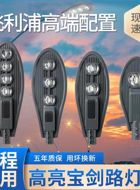led路灯头宝剑100W50W市政户外防水220V市电新农村照明高杆道路灯