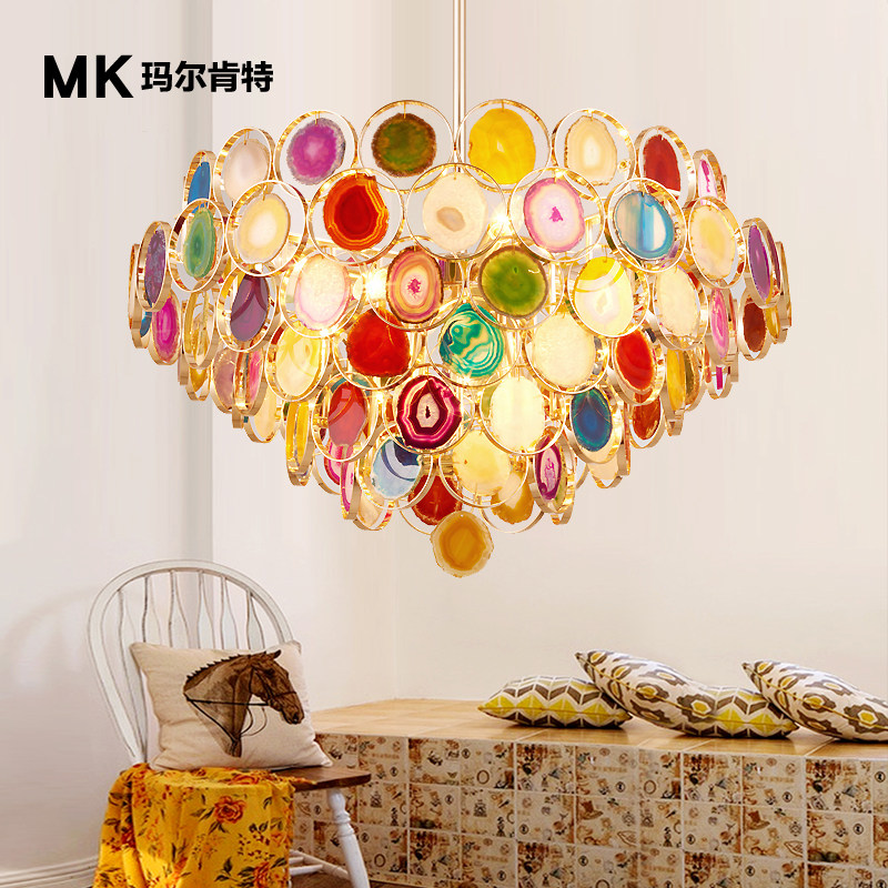 玛瑙吊灯北欧后现代轻奢客厅灯具服装店美容院创意网红卧室房间灯