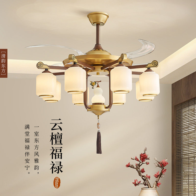 新中式葫芦客厅吊灯中国风禅意大厅主厅餐厅风扇吊灯具2026年新款 - 实物图