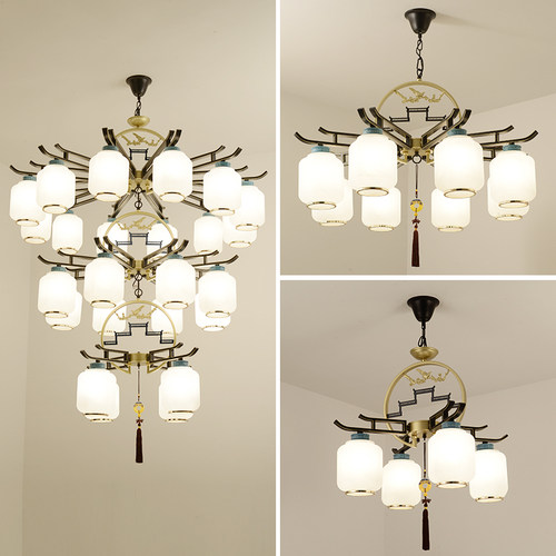 新中式客厅吊灯仿古中楼高端大气