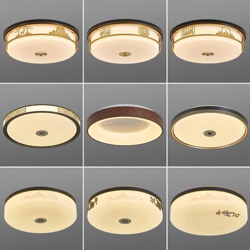 新中式超薄led三防圆形吸顶灯