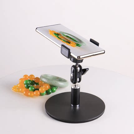 华固桌面圆盘手机支架手机通用支撑架珠宝文玩饰品桌面多功能直播支架专用金属拍摄架子懒人平板支架