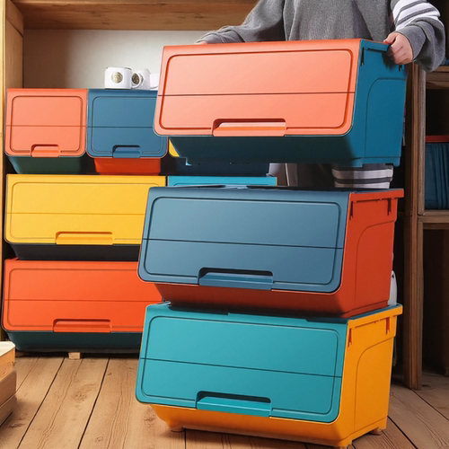 前开式翻盖儿童装玩具收纳箱家用