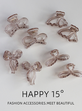 简约马尾半夹小号抓夹女气质蝴蝶结后脑勺半扎小鲨鱼夹百搭发抓子