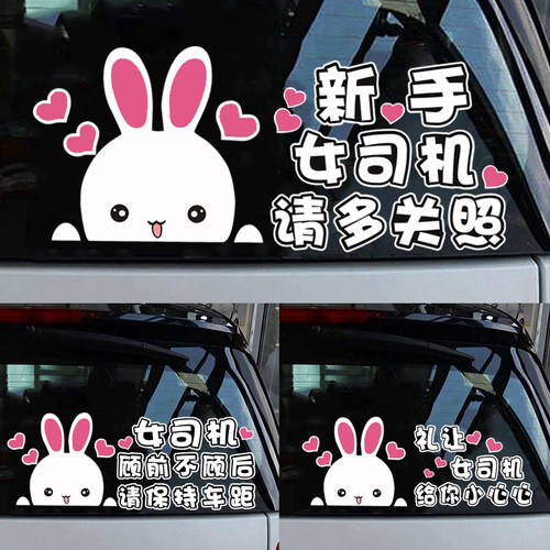 女司机新手车贴大尺寸实习贴纸