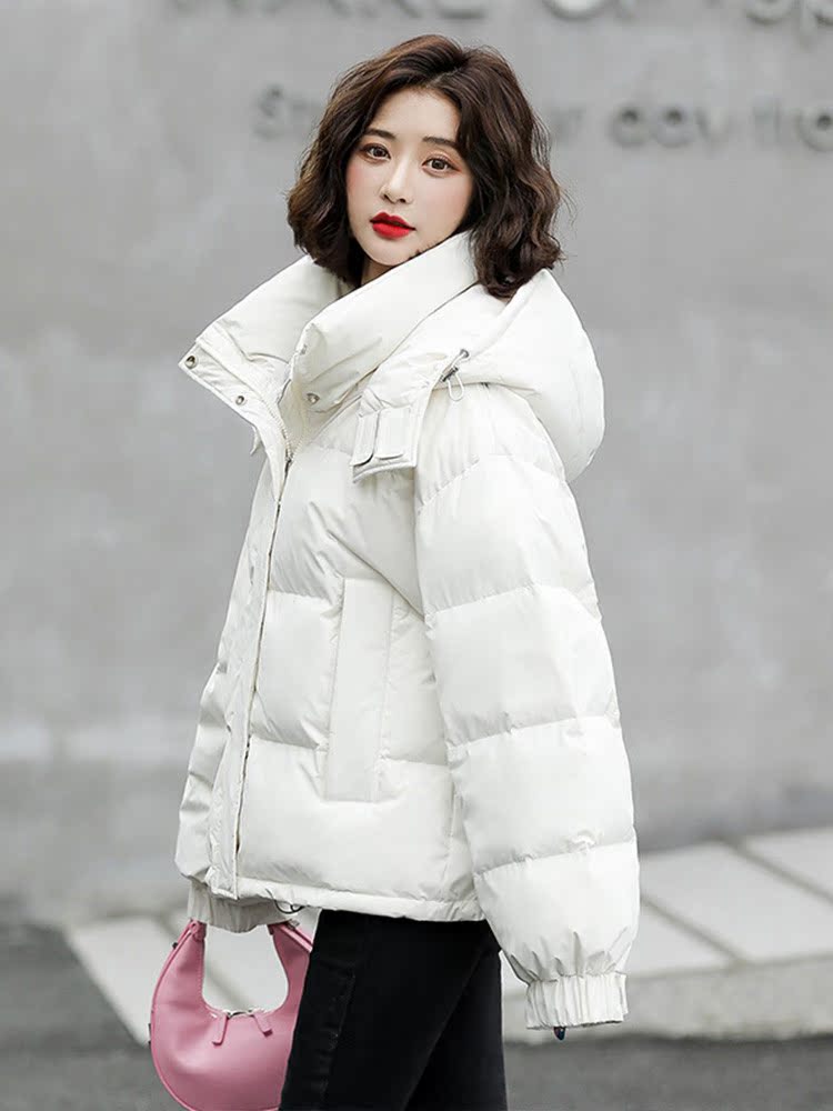 Govan white fairy style down jacket women's short style 2022 new small Korean version sweet winter bread clothing